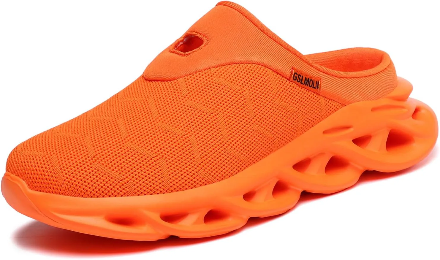 Jakcuz Men Slip On Mules Легкие кроссовки с открытой пяткой Дышащие прогулочные туфли, оранжевый — фото 2