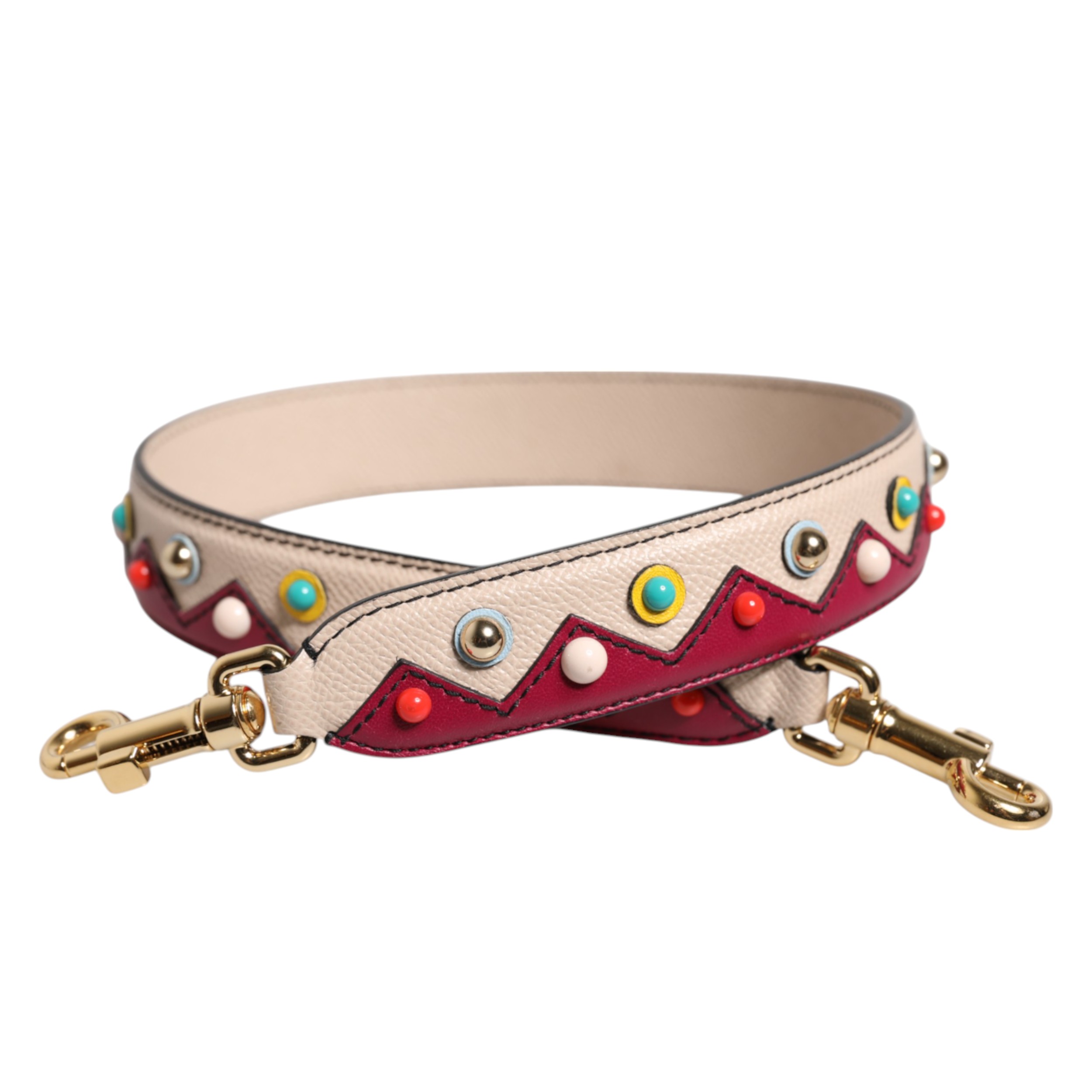 Ремень для сумки из бежево-красной кожи Dolce & Gabbana, бежевый — фото 4