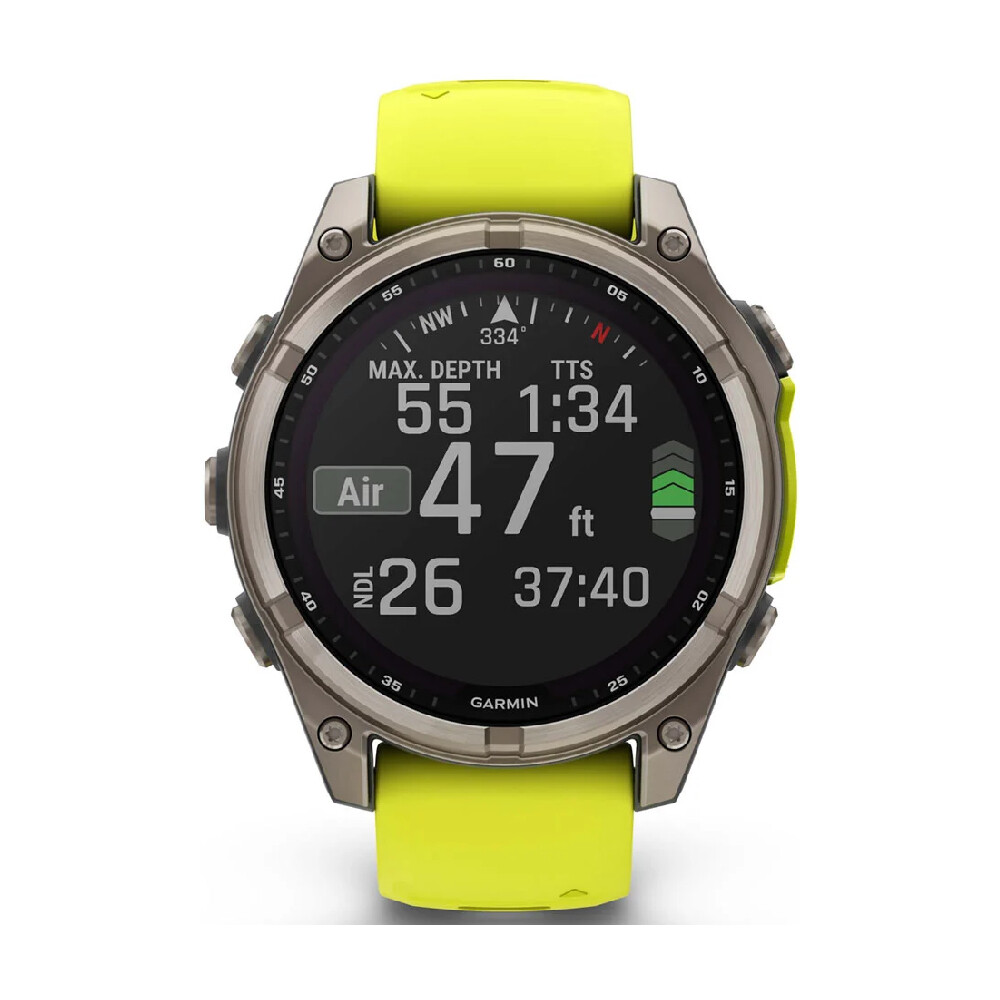 Умные часы Garmin Fenix 8, Solar Sapphire, 47 мм, 1.3", Wi-Fi, титановый/желтый — фото 2