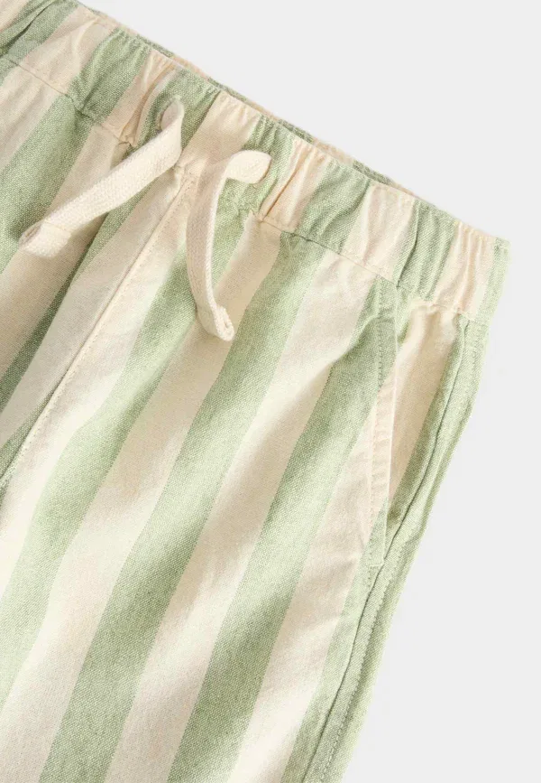Брюки хлопковые Unisex Marks & Spencer, green mix, зеленый — фото 3