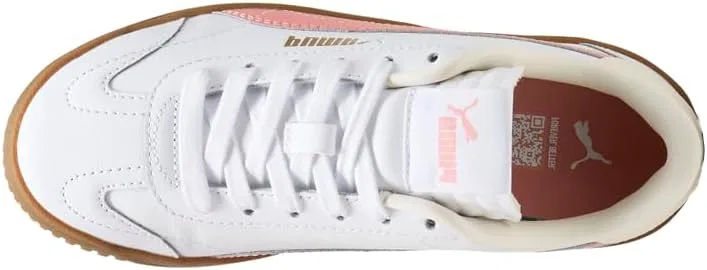 Детские кроссовки для девочек со шнуровкой PUMA Kids Girls Club 5V5, White — фото 4