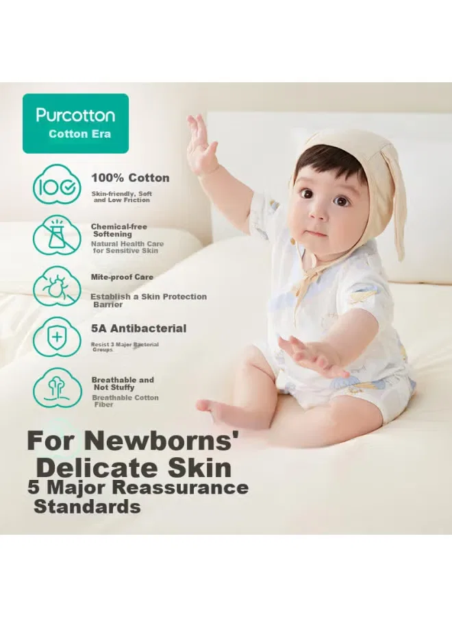 Боди-комбинезон из марли для новорожденных с принтом Purcotton — фото 2
