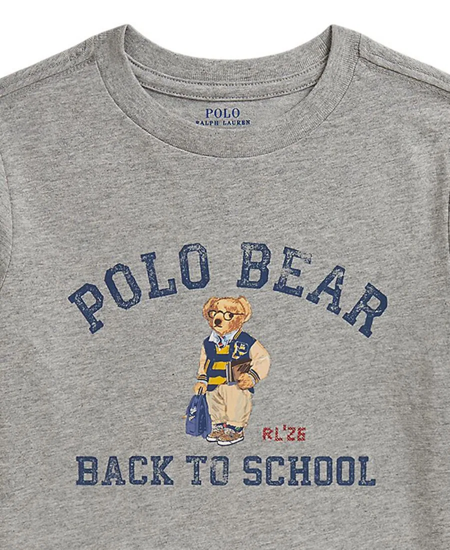 Футболка из хлопкового джерси с Polo Bear Boys' 2T-7 Polo Ralph Lauren, Andover Heather — фото 3