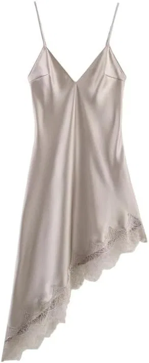Женское асимметричное кружевное платье-комбинация Casual Soft Elegant, Apricot