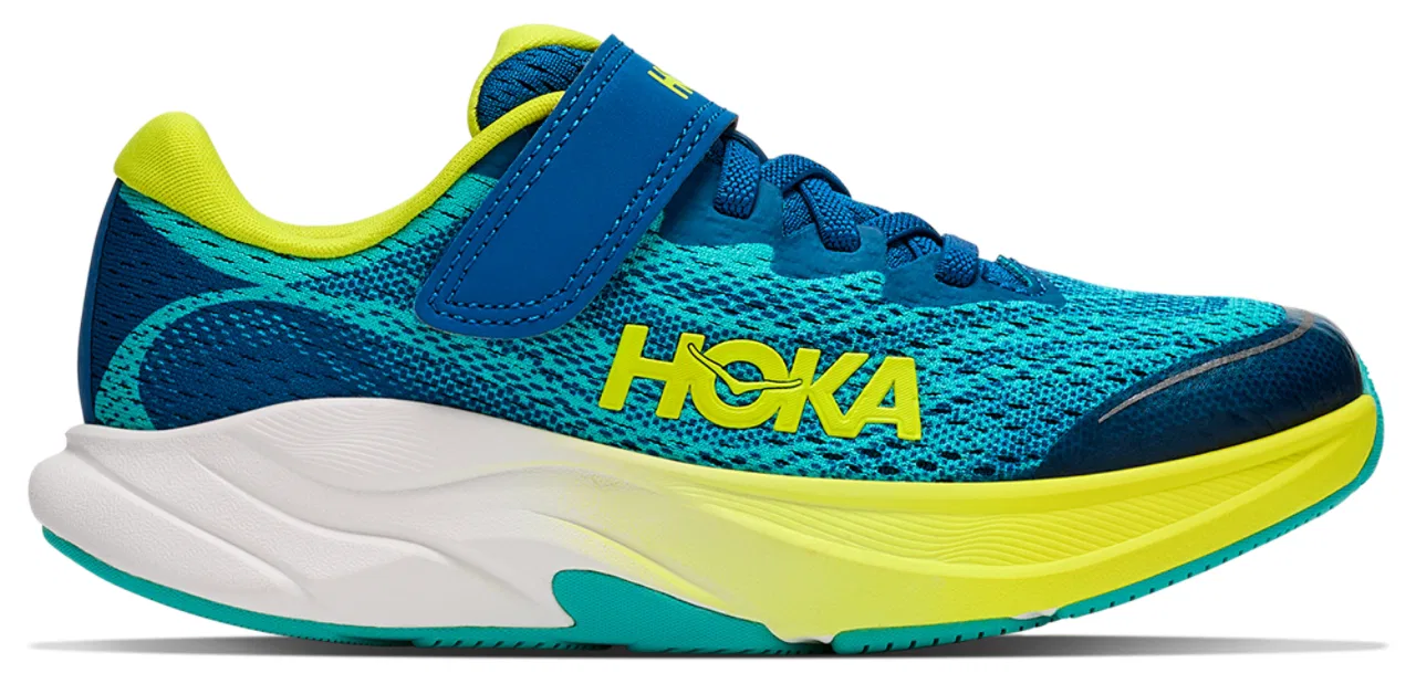 Детские кроссовки для мальчиков с двойным жаккардовым верхом HOKA Rincon 4, Blue/Yellow