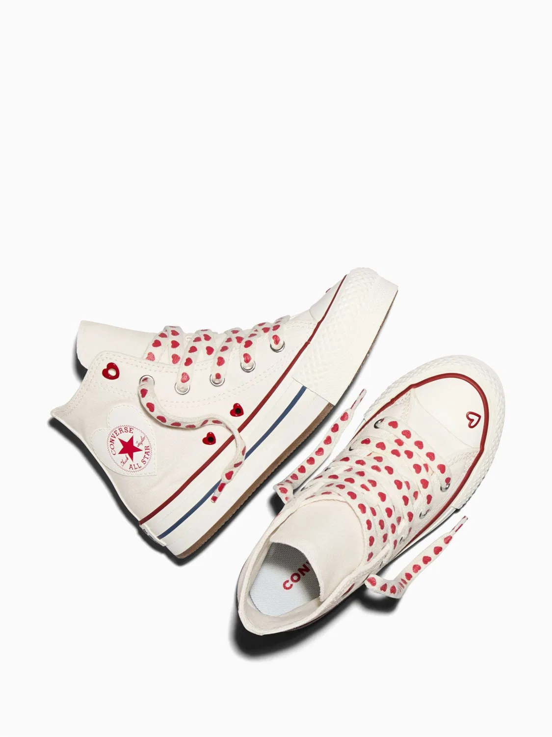 Кроссовки платформа Converse Chuck Taylor Lift Hearts, белый — фото 3