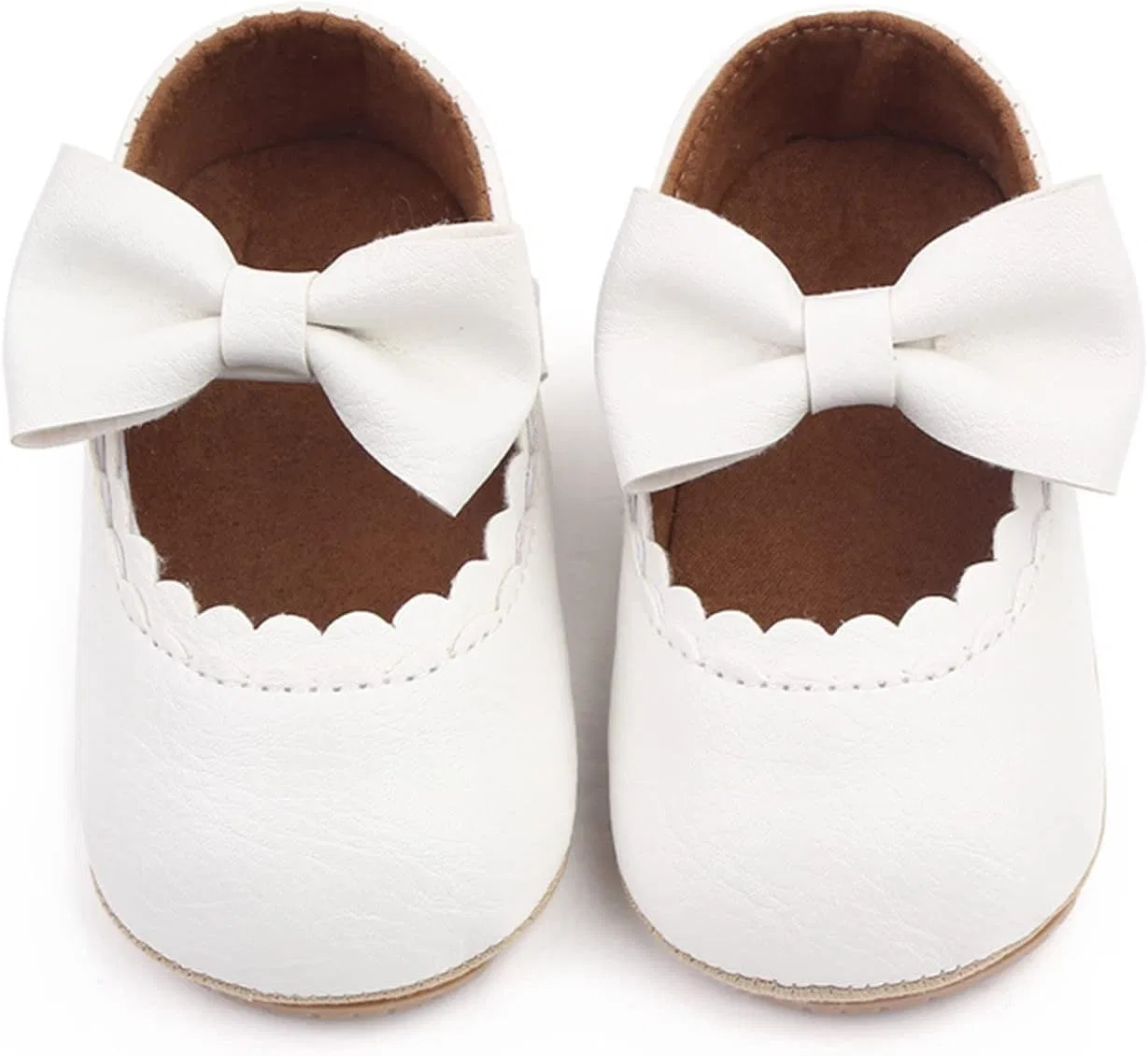 Детские туфли Мэри Джейн для девочек с бантом, модель Bowknot Dress Party, White — фото 2