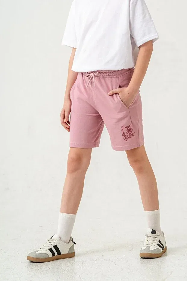 Детские шорты для девочек с вышивкой Jaime le bullet Mışıl Kids, Pink — фото 4