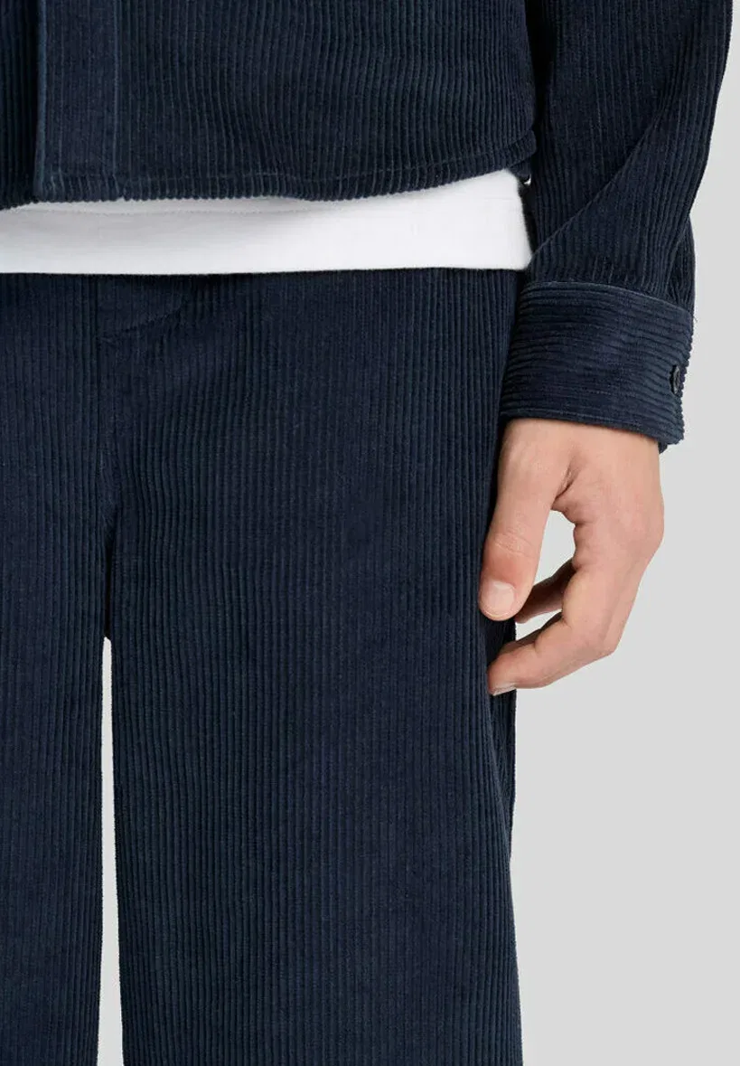 Брюки прямого кроя из вельвета - брюки Lyle & Scott, Z Dark Navy — фото 4
