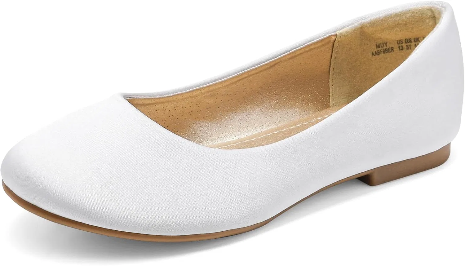 Детские балетки для девочек DREAM PAIRS, White/Satin