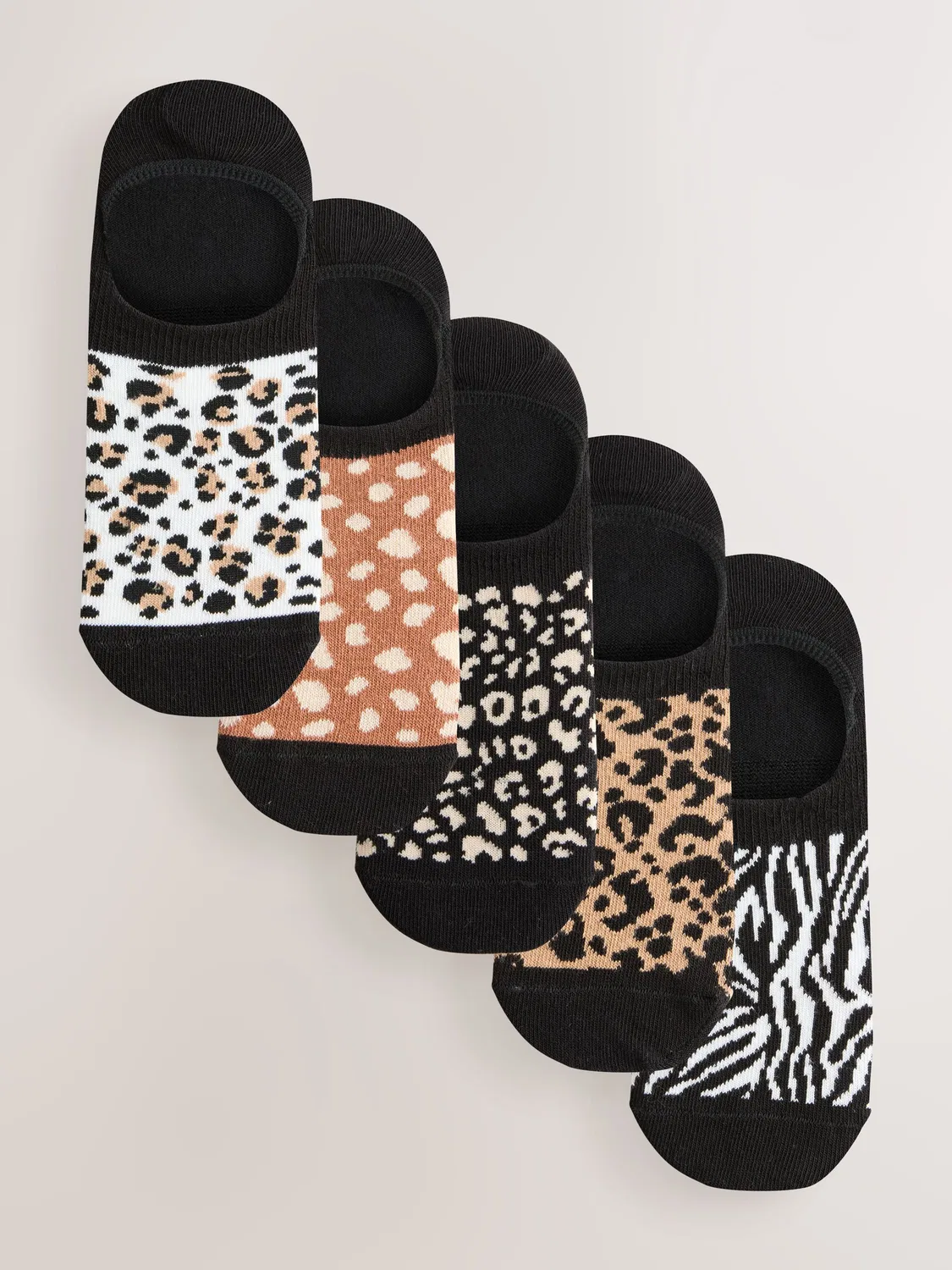 Носки Black Animal Invisible Trainer 5 Pack Next, черный анимал