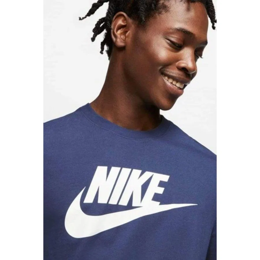 Футболка спортивная классического кроя Lacivert Nike, Темно-синий — фото 3
