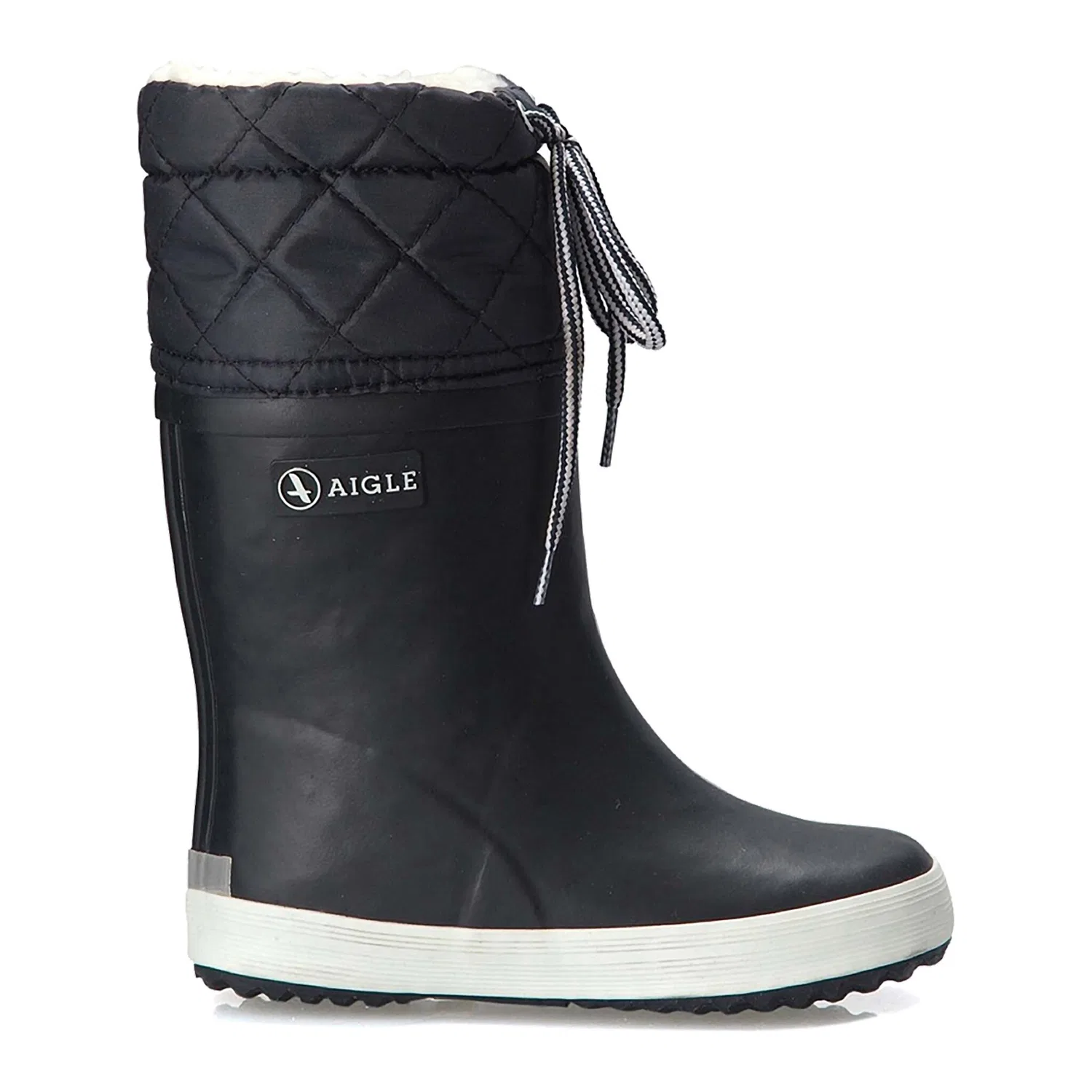 Детские резиновые сапоги с утеплением Aigle, Marine/White