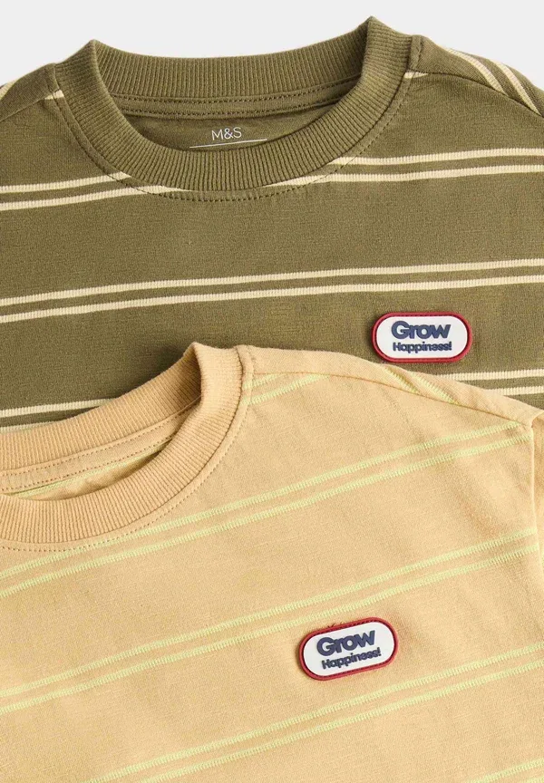 Футболка хлопковая 3-pack Print T-Shirt Marks & Spencer, multi, мультиколор — фото 2