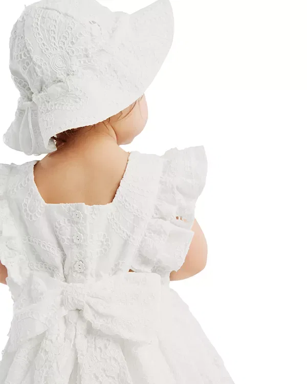 Детское платье для девочек с вышивкой Annie Flower Bardot Junior, Orchid White — фото 3