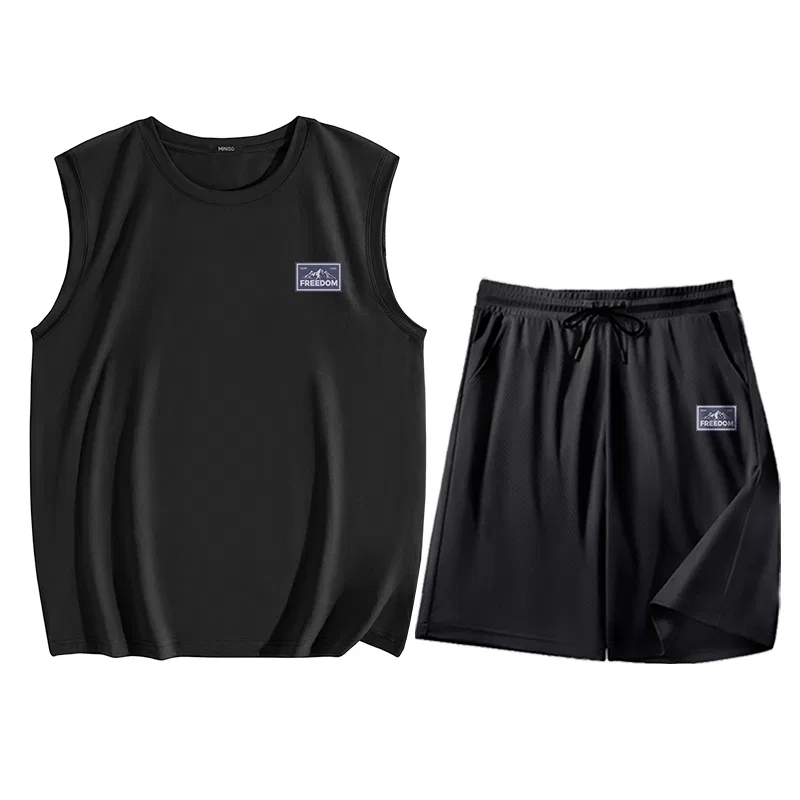 Детский спортивный комплект с логотипом MINISO, Aqua Green Black — фото 3