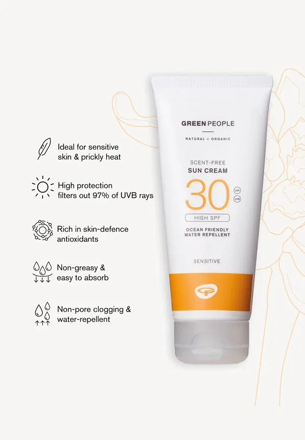 Солнцезащитный крем без отдушек SPF 30 - защита от солнца 225 мл Green People, белый — фото 4