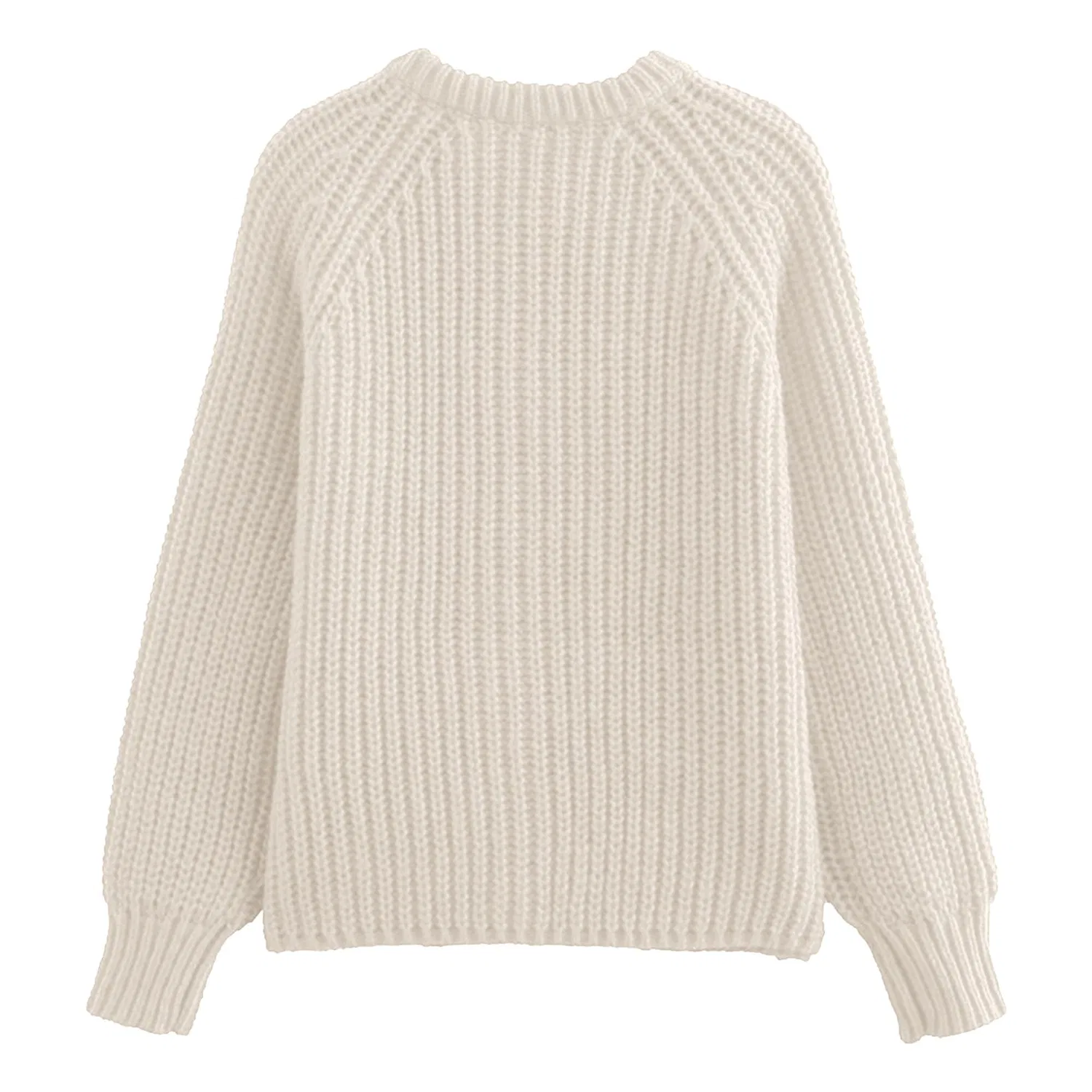 Женский кардиган свободного кроя из крупной вязки, Beige — фото 4