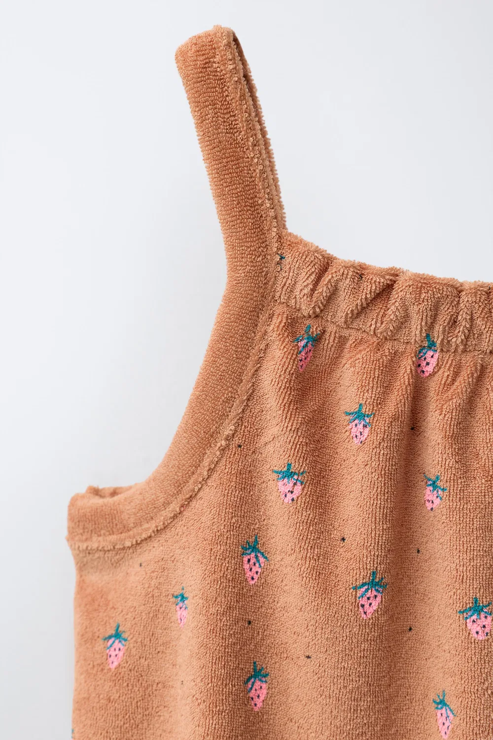 КОМБИНЕЗОН ИЗ МАХРОВОЙ ТКАНИ ИЗ КЛУБНИКИ ZARA, Brick — фото 3