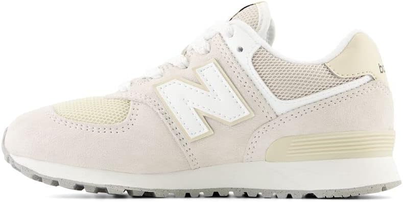 Кроссовки New Balance Kids 574 V1 Familiar Ground на шнуровке, Moonbeam/Bone — фото 2
