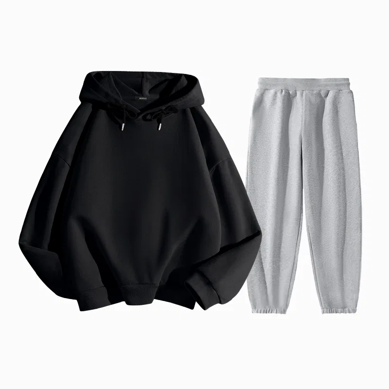 Детское комплект худи и брюк с капюшоном MINISO, Цвет White Frozen Mountain Back Logo + Black — фото 4