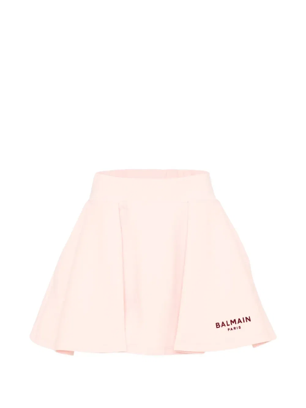 Юбка плиссе с логотипом Balmain Kids, розовый
