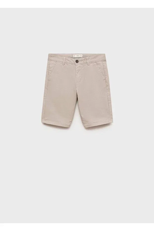 Детские шорты для мальчиков хлопковые Mango Kids, Ice Gray — фото 2