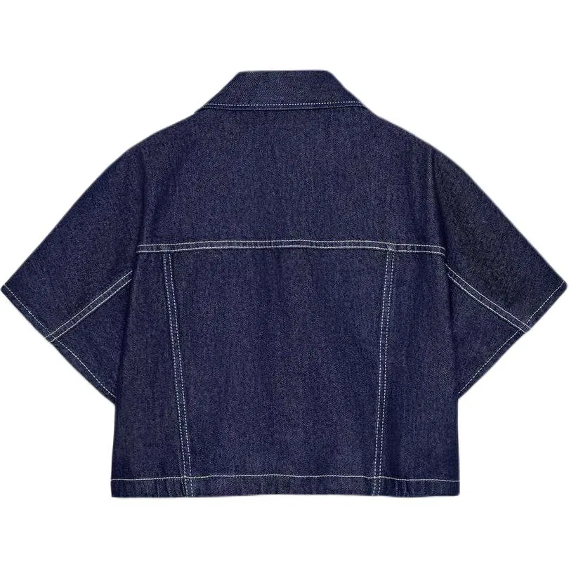 Женская рубашка с отложным воротником Blue Lapel ZARA, Blue — фото 3