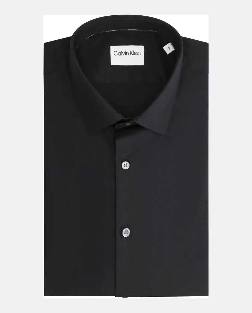 Мужская рубашка из поплина с длинным рукавом Calvin Klein, Negro