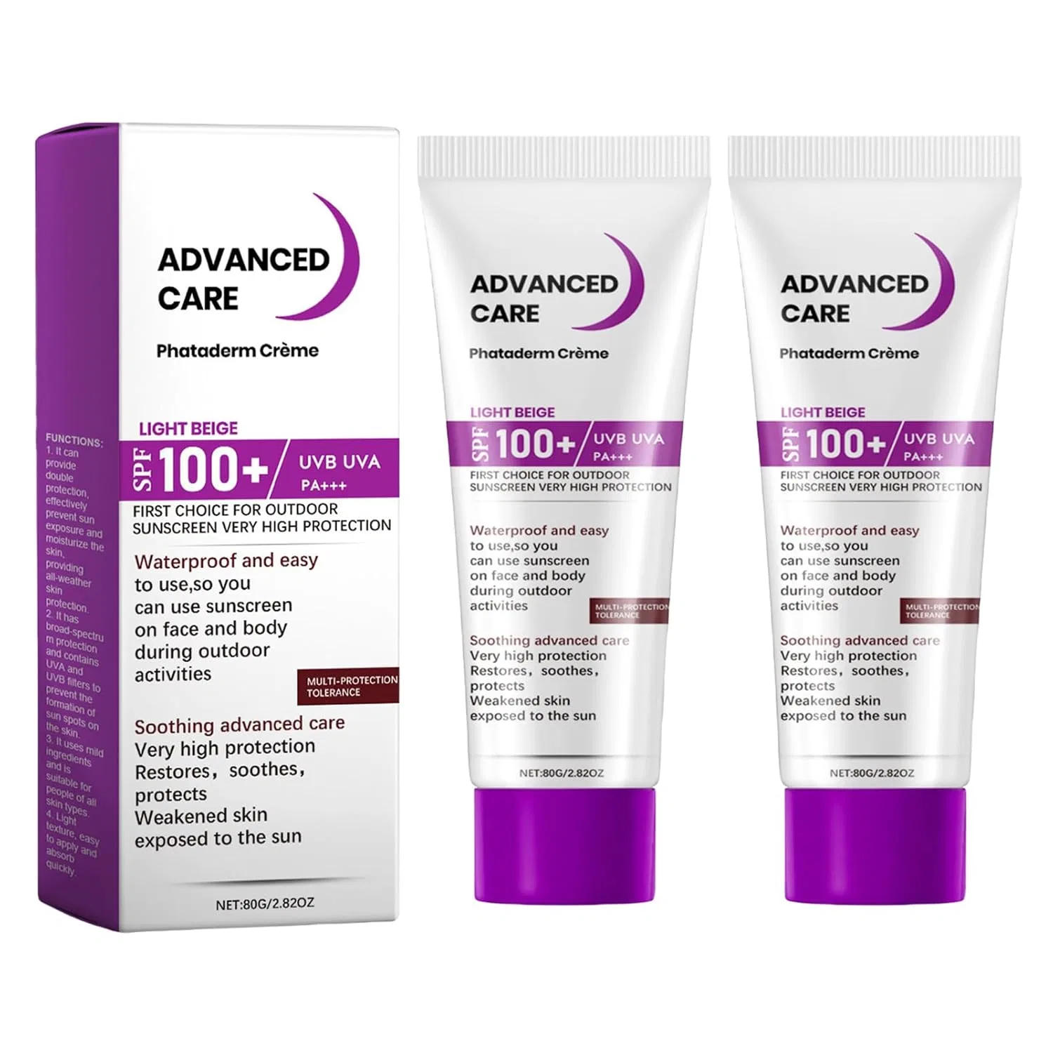 Солнцезащитный крем для лица SPF 100, Pack of 2, Multicoloured Generisch