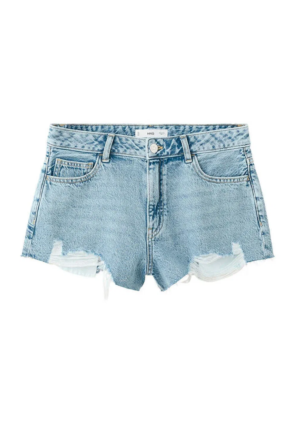 Подростковые джинсовые шорты Mango Kids, Blue Denim — фото 4