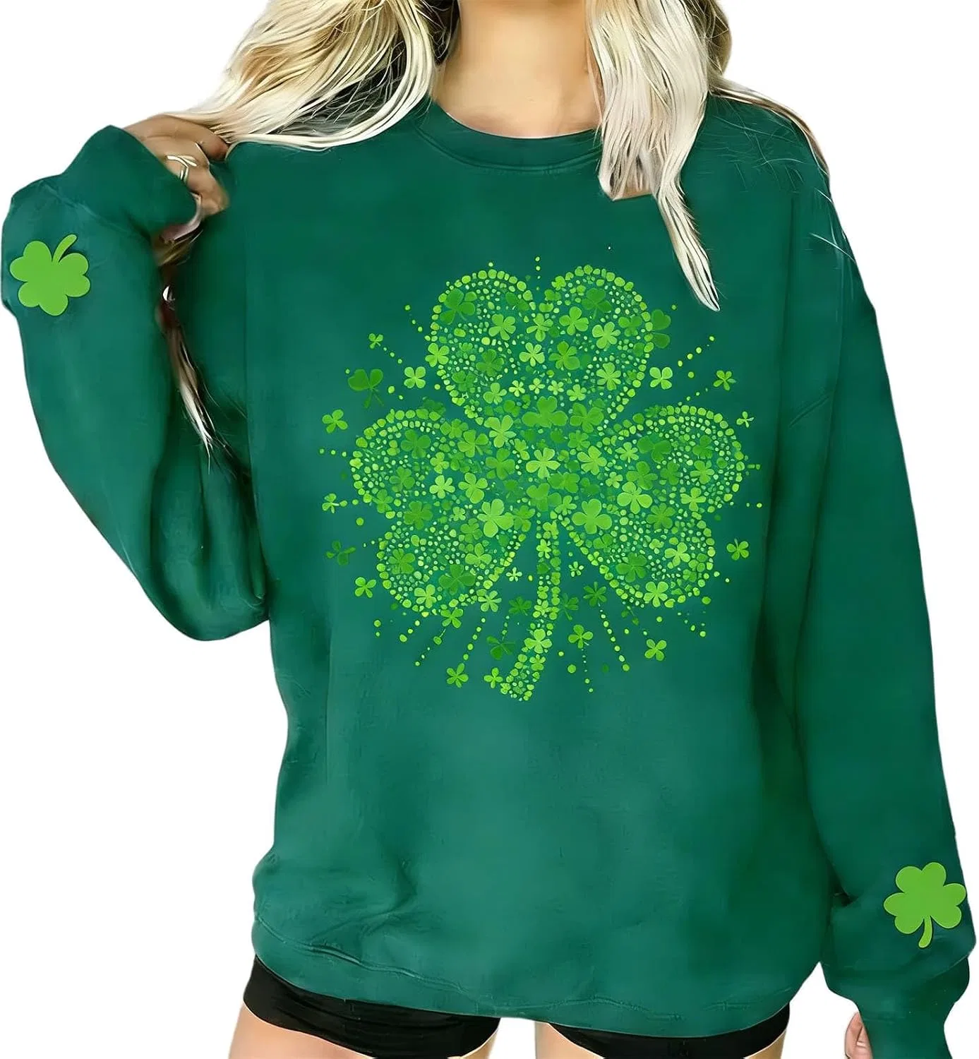 Женский свитшот с принтом St Patricks Day, зелёный