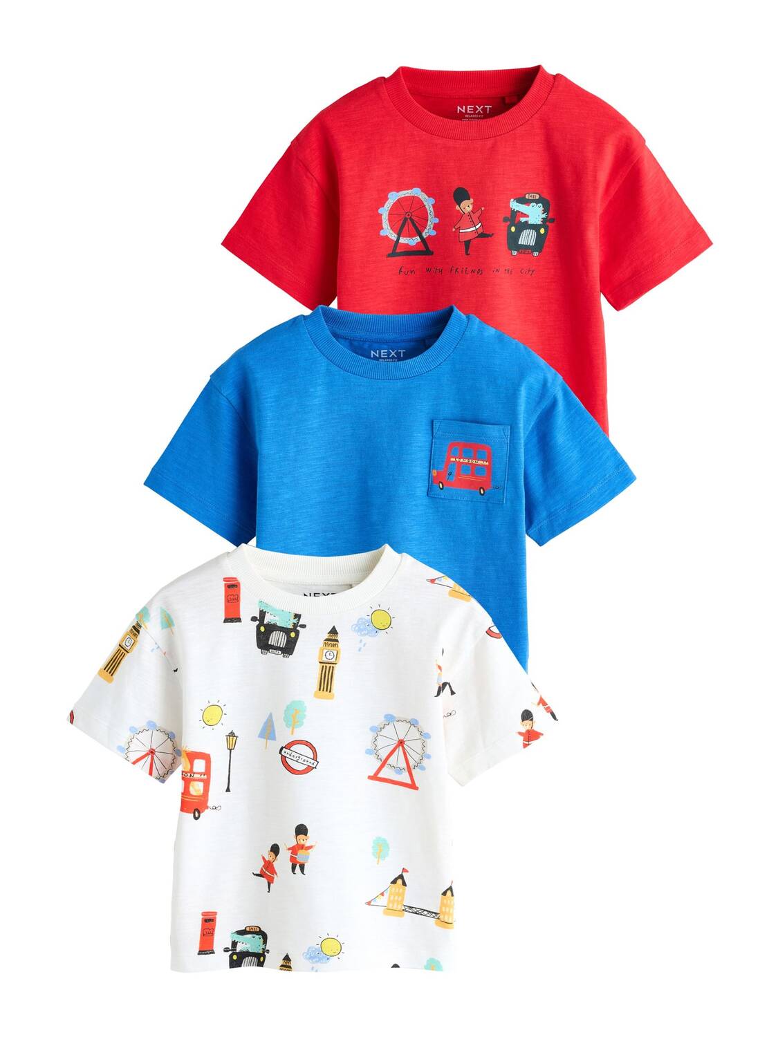 

Next Футболка в цветах Royal Blue, Red, Off White