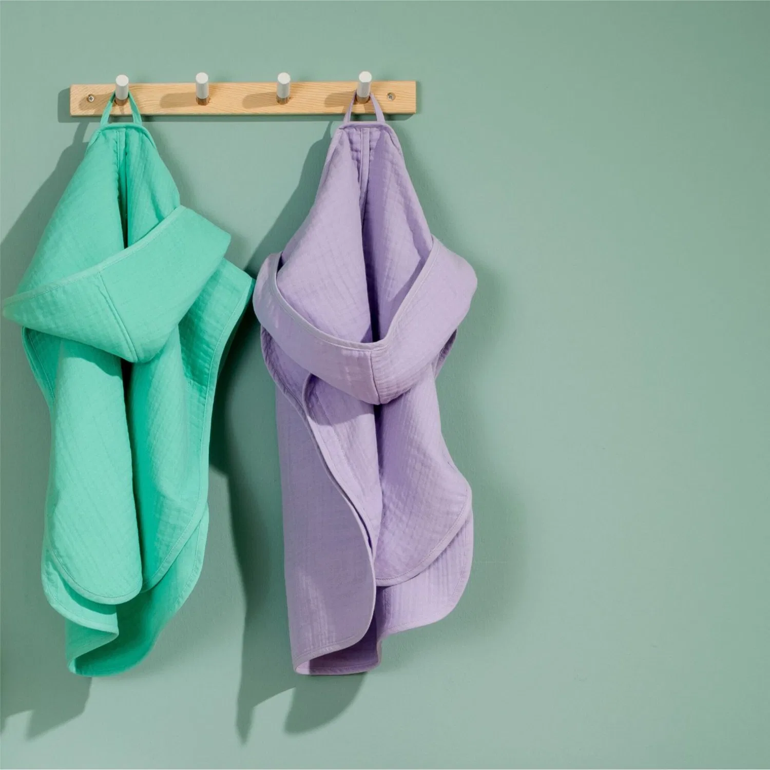Пончо детское 70x100 см из муслина Muslin Egeria, Лиловый — фото 2