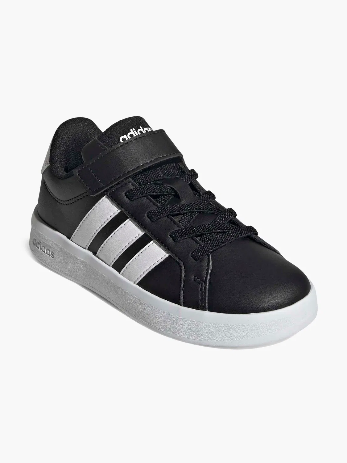 Детские полуботинки с эластичной шнуровкой Adidas, черный — фото 2