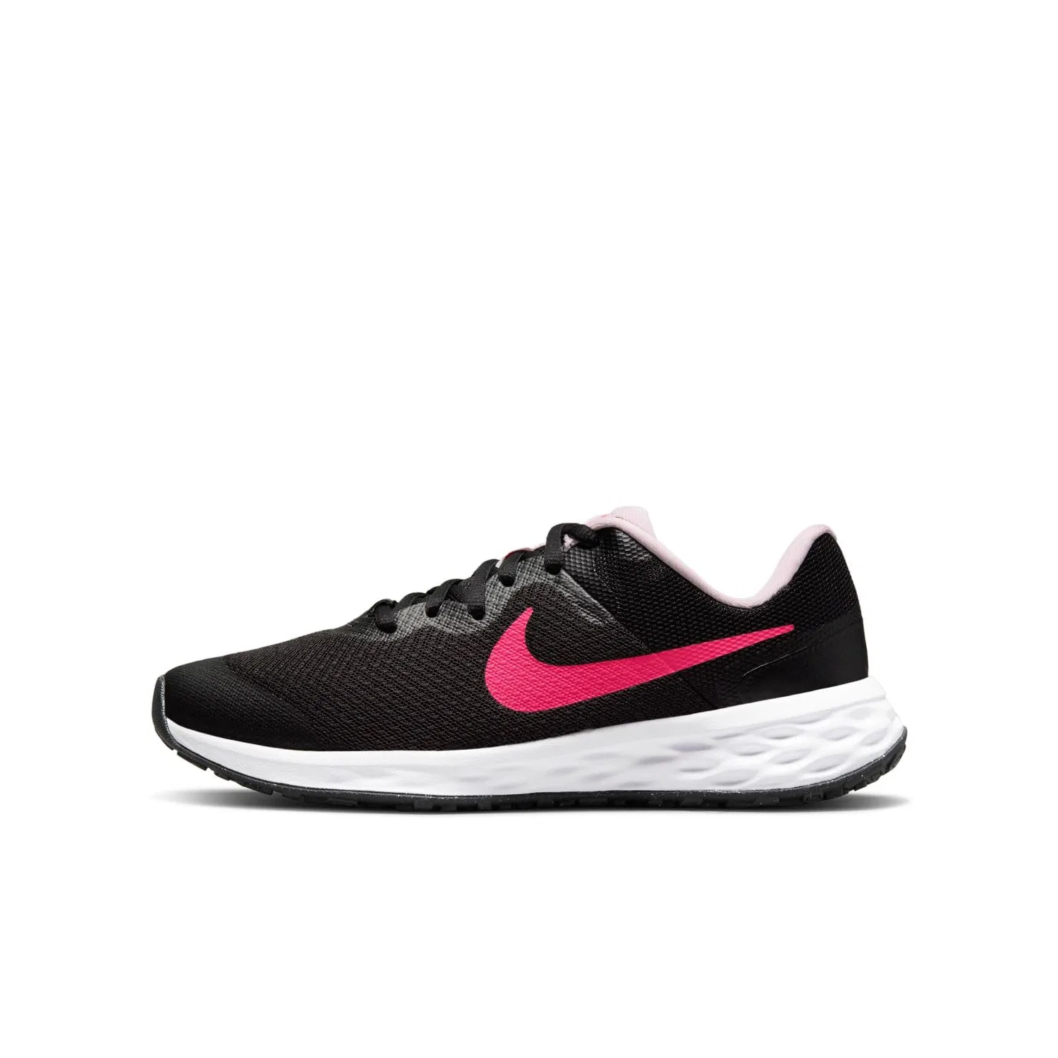 Детские кроссовки для мальчиков с сетчатым верхом NIKE Revolution 6 NN (TDV) NIKE, Black Hyper Pink Pink Foam