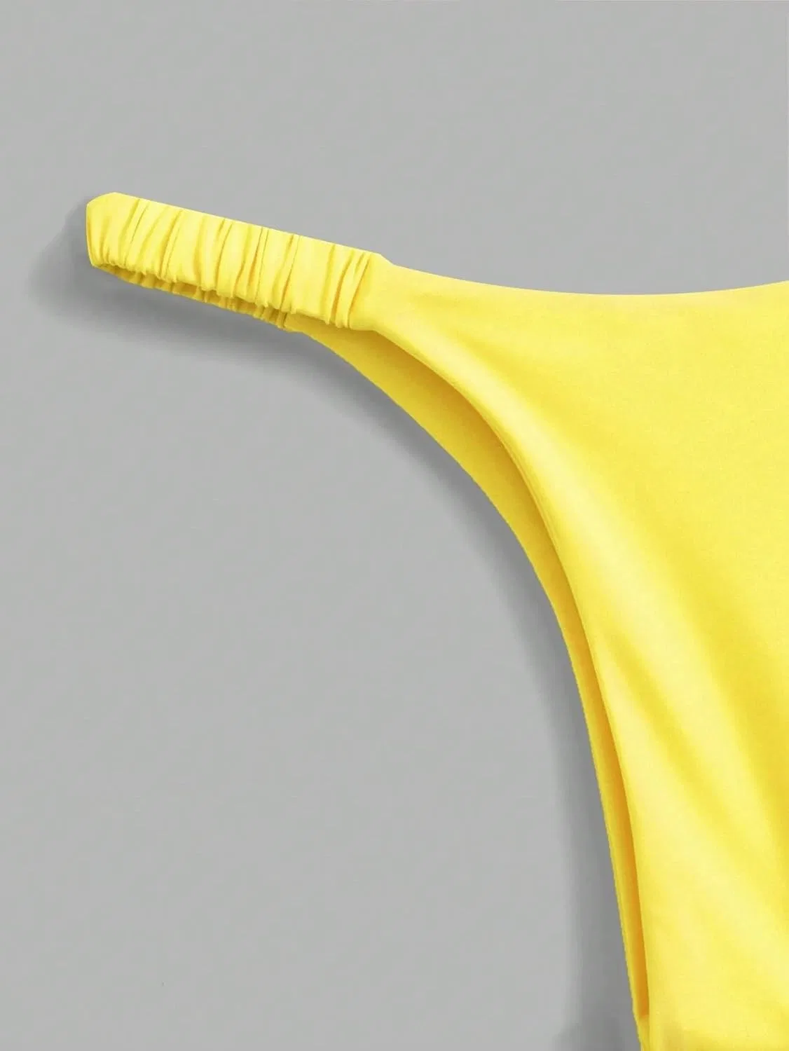 Женский бикини-сет с высокой талией и завязками на спине, Yellow — фото 2