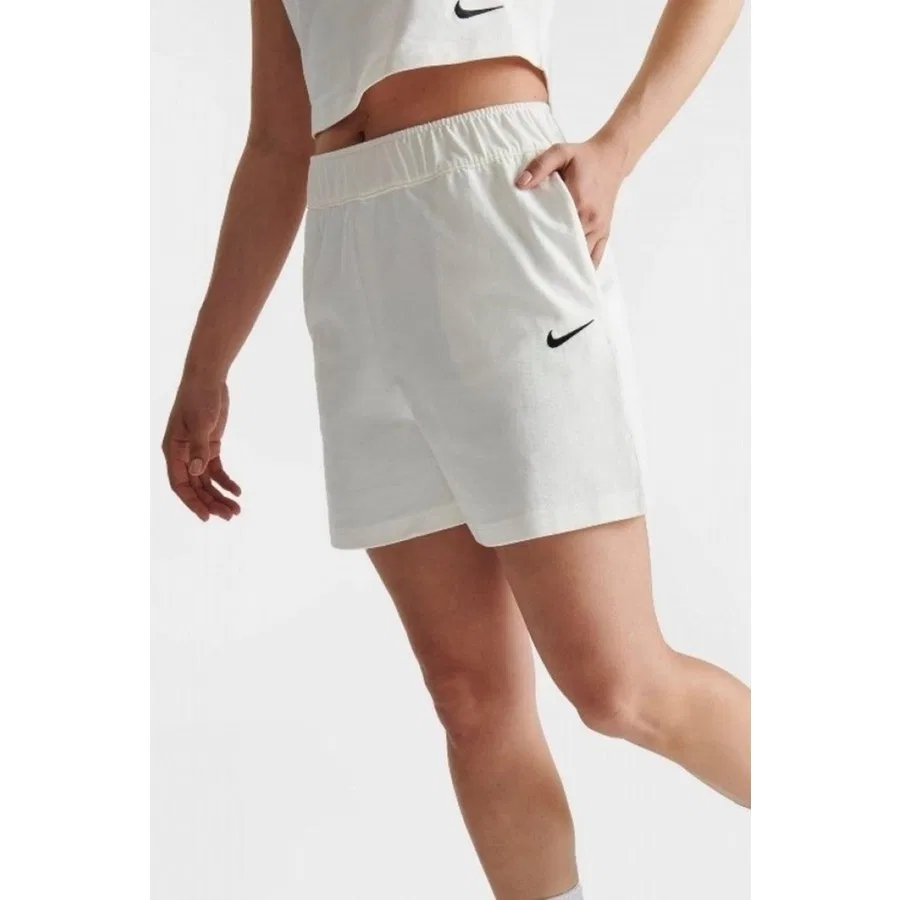 Шорты свободного кроя из тяжелого джерси Nike Sportswear Essential, Кремовый — фото 2