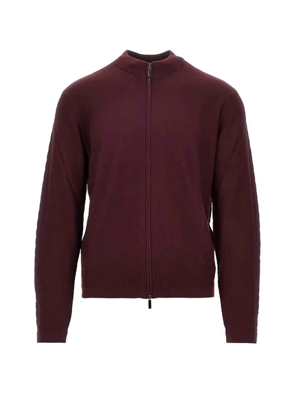 Вязаный кардиган на молнии EMPORIO ARMANI, красный