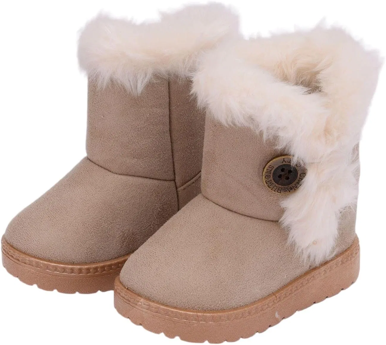 Детские зимние сапоги для девочек с мехом Winter Snow Boots Zzalalana, Beige