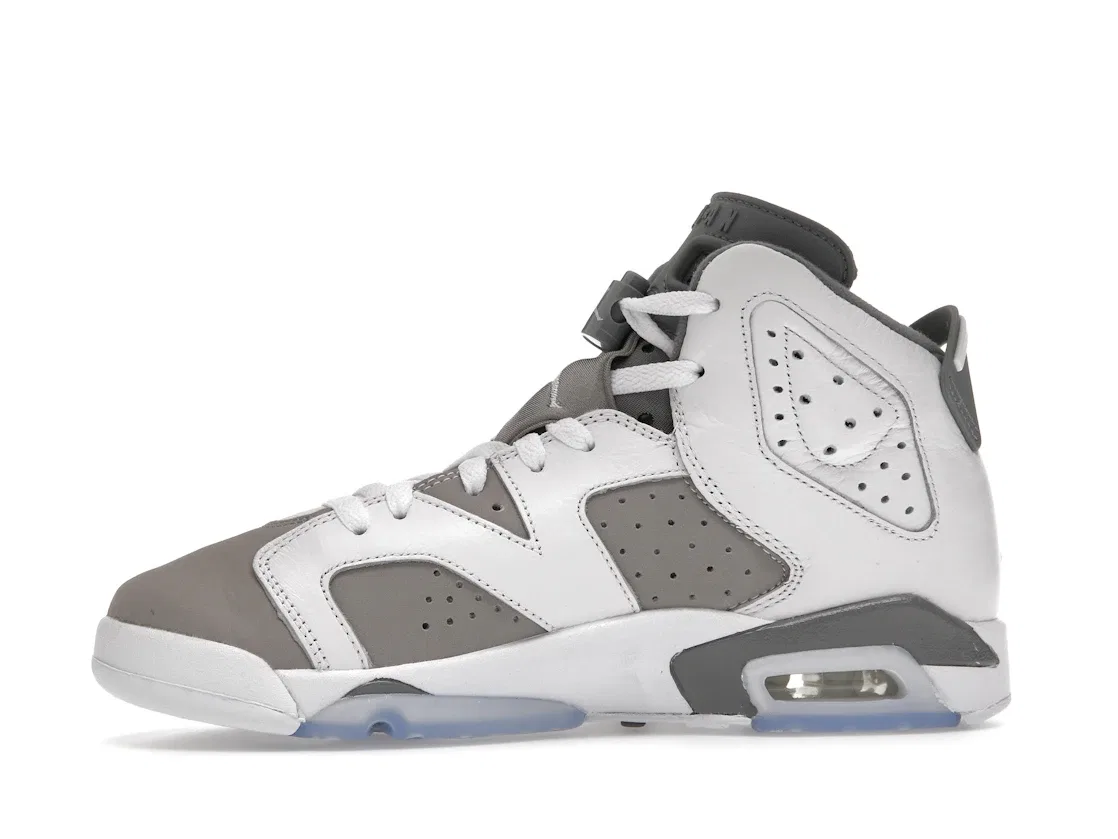 Детские кроссовки с перфорацией Jordan 6 Retro, White/Medium Grey/Cool Grey — фото 3