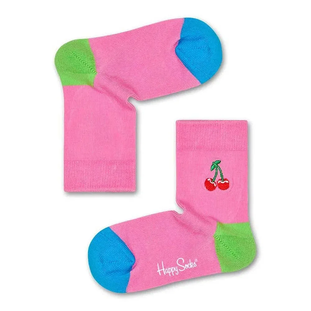 Носки Cherry Embroidery Happy Socks, розовый