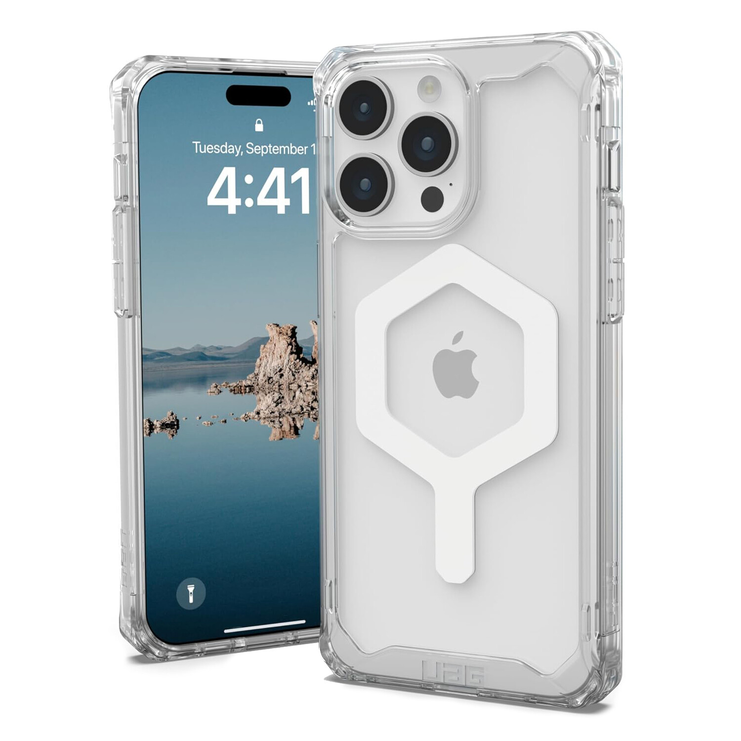 

Чехол UAG Plyo для iPhone 15 Pro Max, Ice/White, Прозрачный, Чехол UAG Plyo для iPhone 15 Pro Max, Ice/White