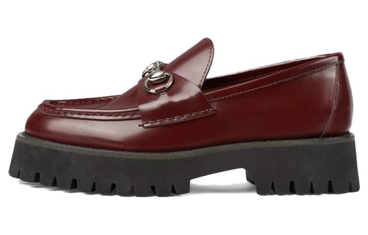 GUCCI Лоферы Horsebit женские бордовые