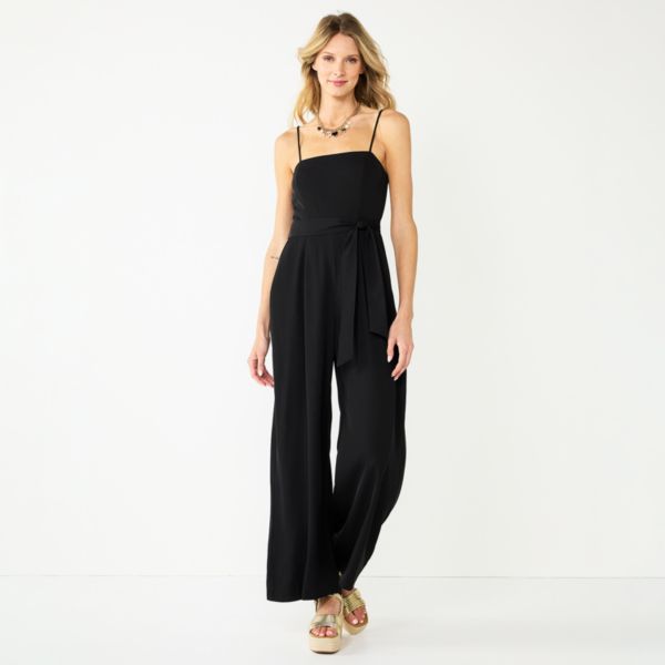 

Женский комбинезон с широкими штанинами Nine West, черный