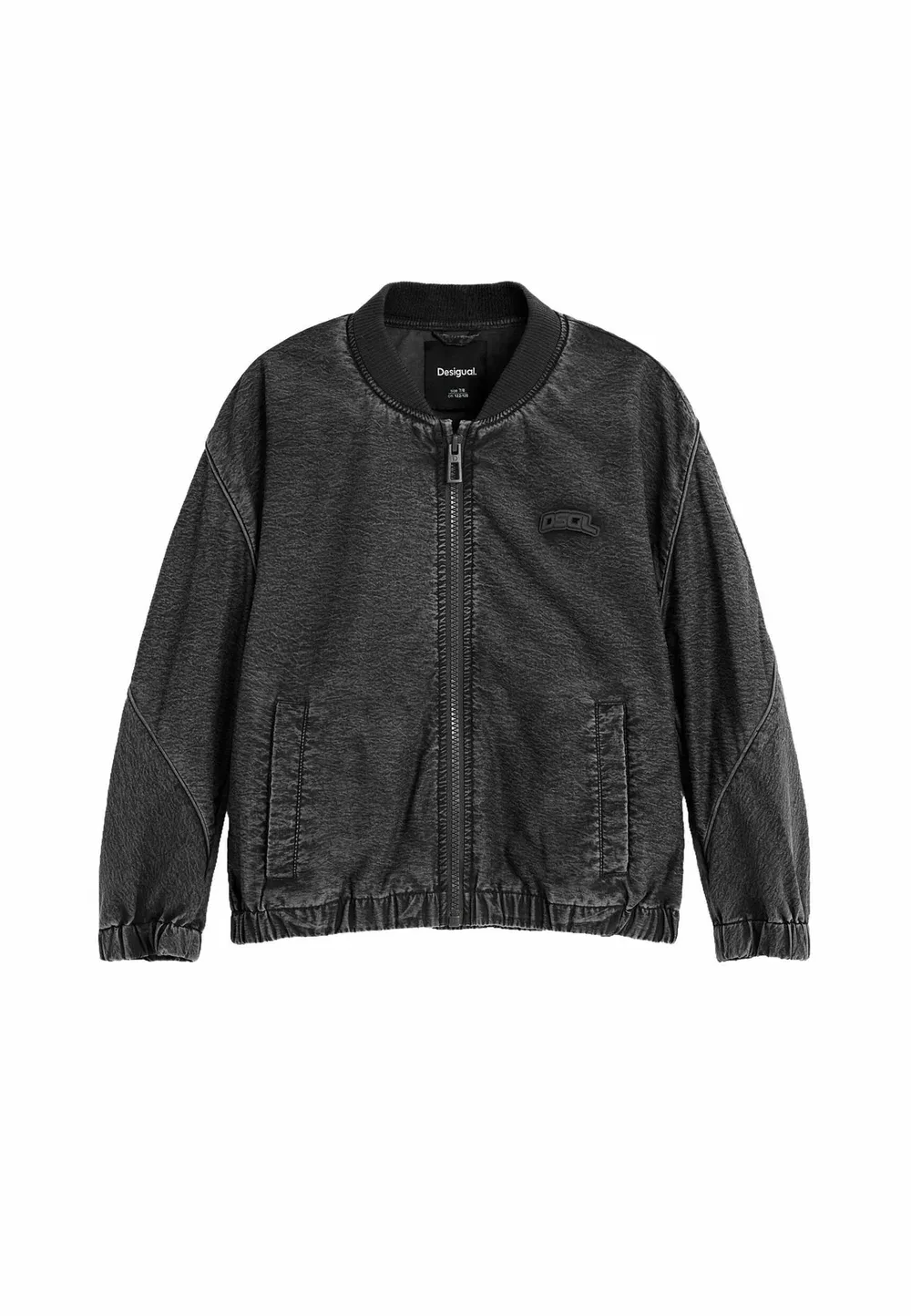 Однотонная куртка-бомбер - джинсовая куртка Desigual, Black — фото 2