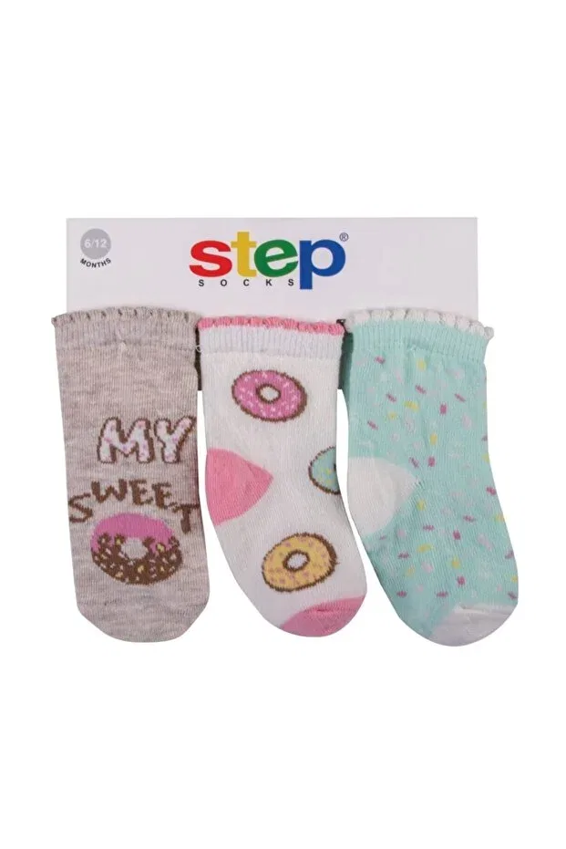 Детские носки-следки для девочек хлопковые 3 шт Step Socks, Mixed