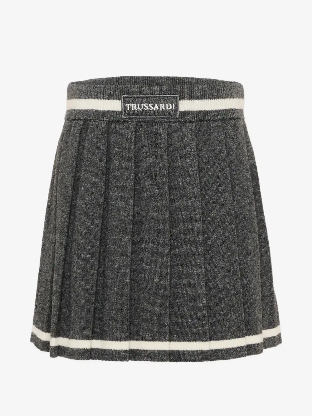 Плиссированная юбка с нашивкой-логотипом Trussardi Junior, серый