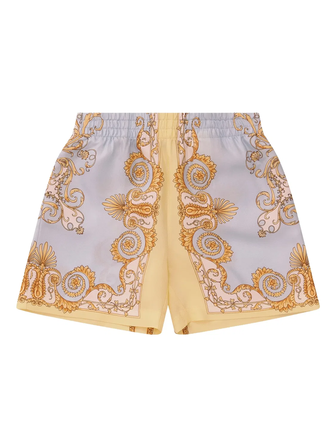 Шорты с барочным принтом Versace, голубой
