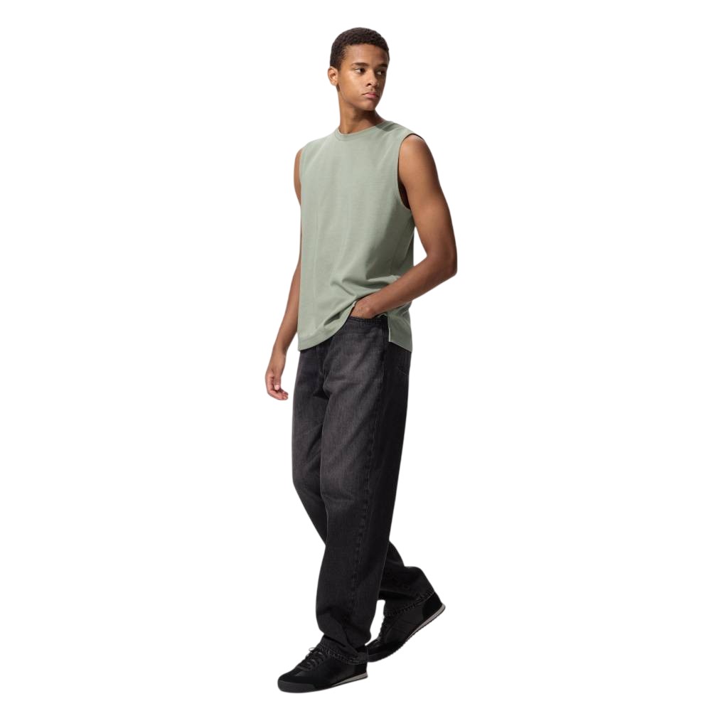Футболка Uniqlo AIRism Cotton Sleeveless Unisex, 53 зеленый — фото 2